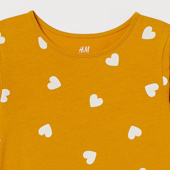 H&M Girls Star Patterned Long Sleeve Jersey Dress - Picture 3 of 3